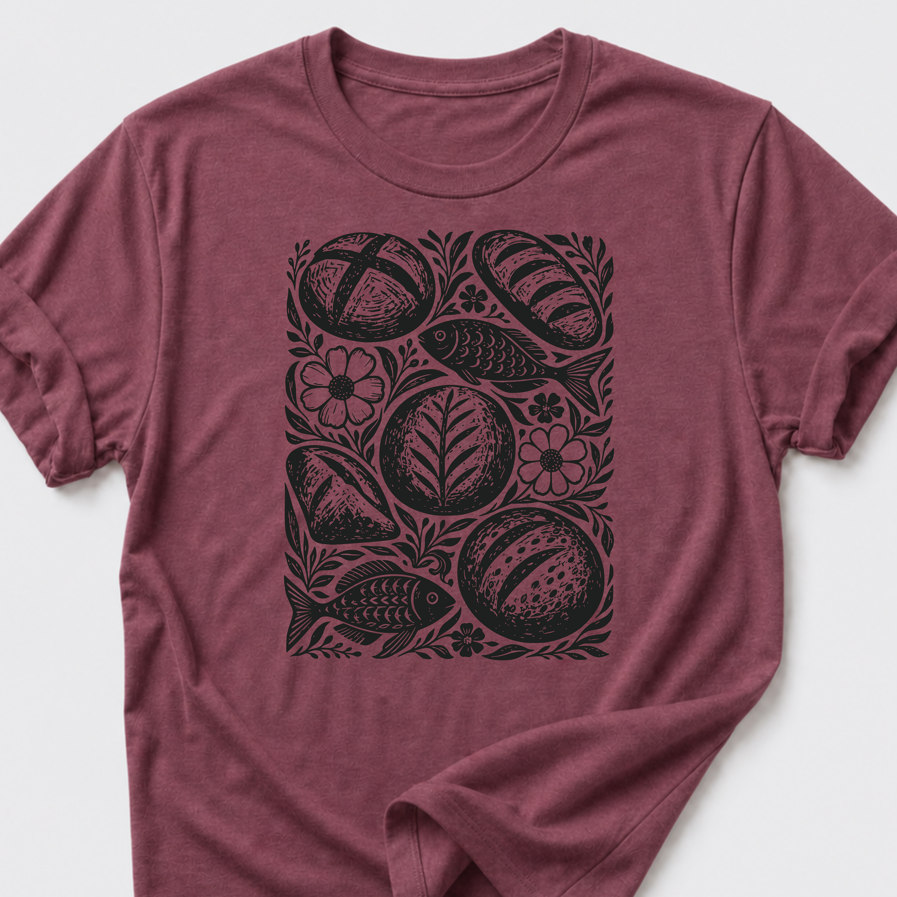 Five Loaves and Two Fish for the 5000 T-Shirt