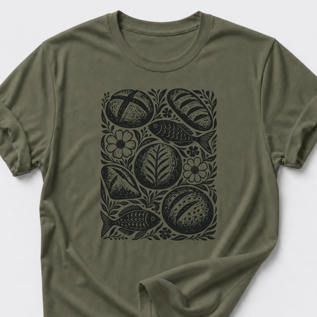 Five Loaves and Two Fish for the 5000 T-Shirt