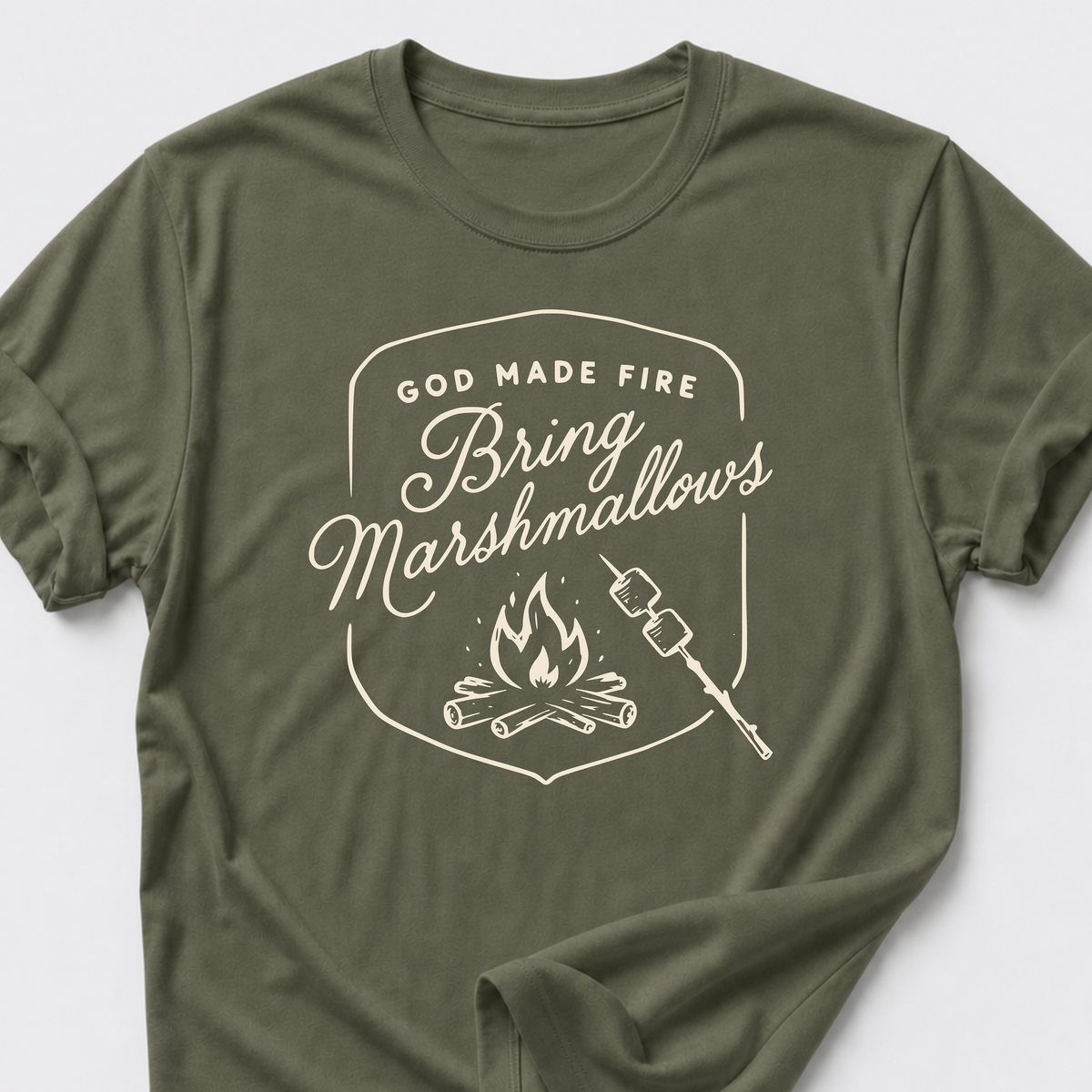 God Made Fire • Bring Marshmallows T-Shirt