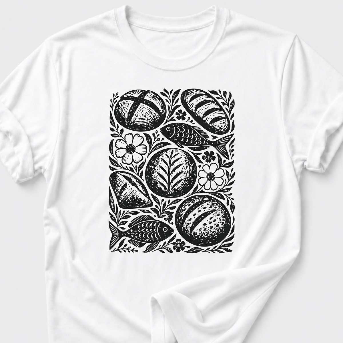 Five Loaves and Two Fish for the 5000 T-Shirt
