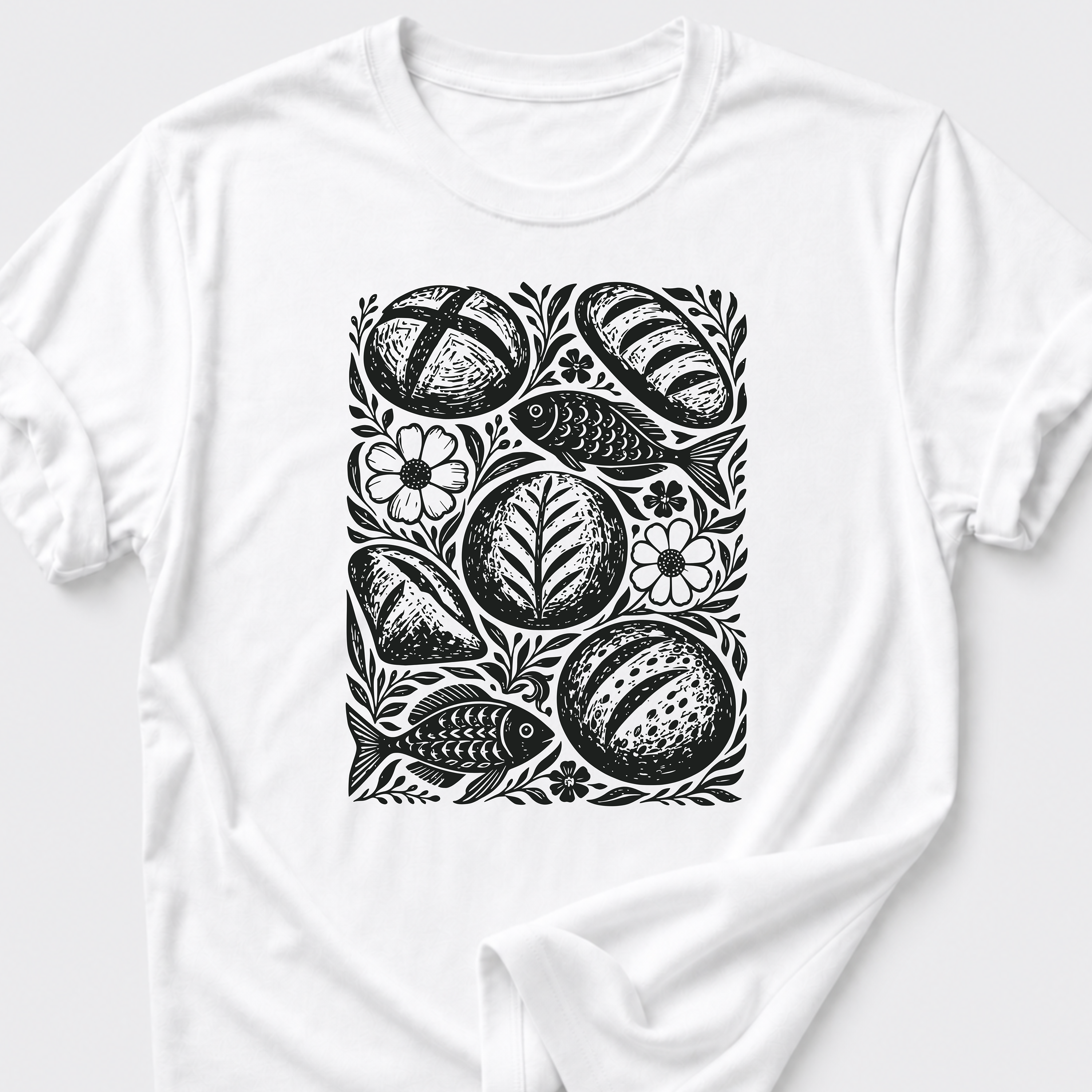 Five Loaves and Two Fish for the 5000 T-Shirt